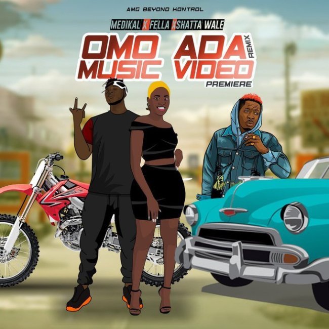 Medikal outdoors the remix of his hit single Omo Ada featuring Fella Makafui and Shatta Wale.